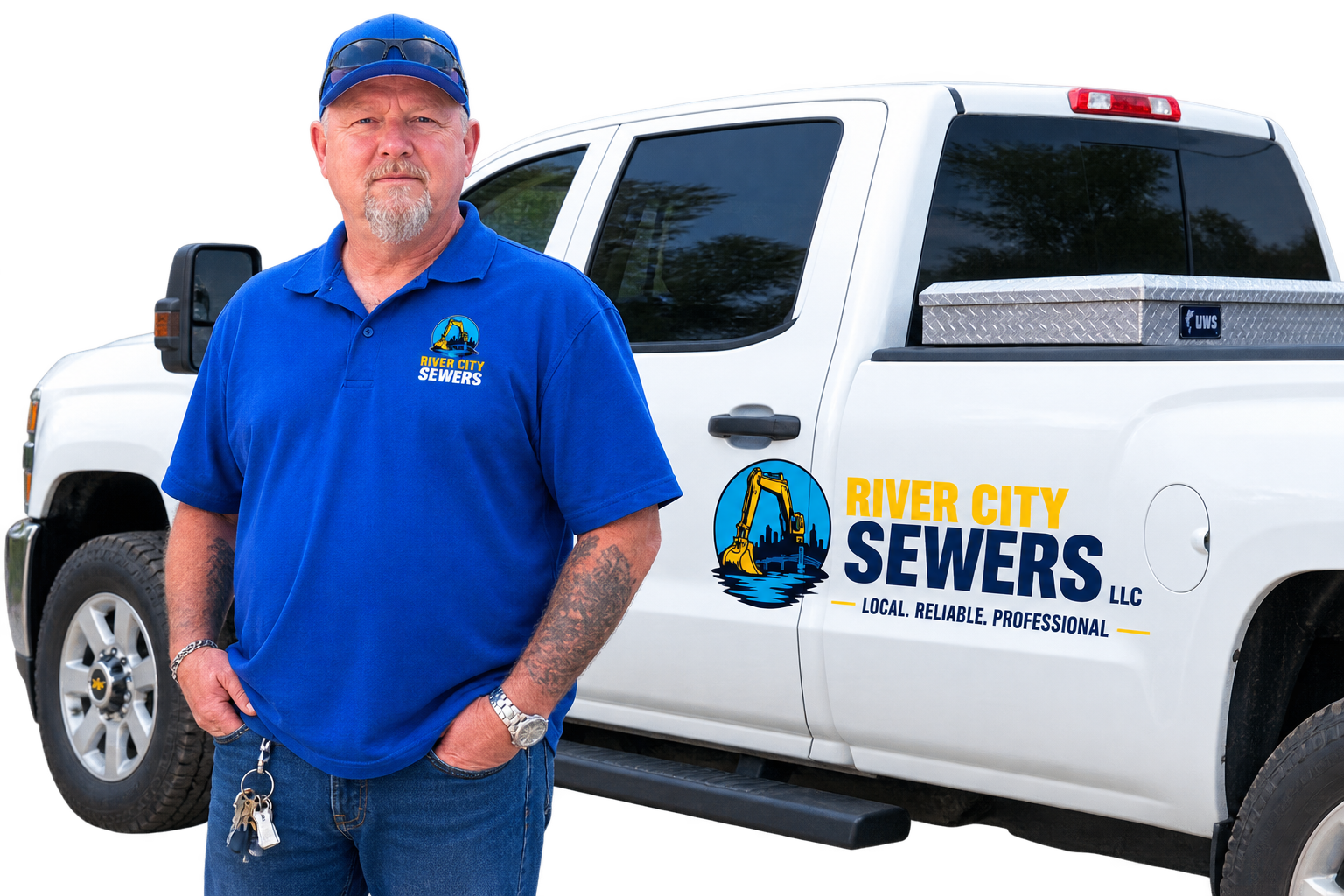 Jerry of River City Sewers LLC with the River City Sewers service truck